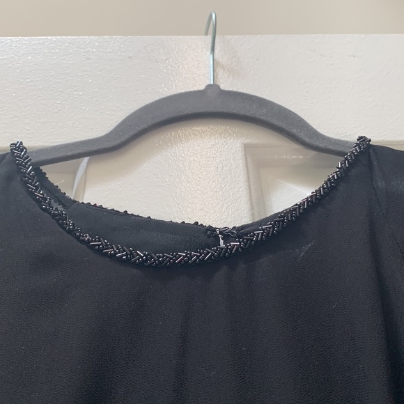 Black Dress with Beaded Neckline - Picture 3 of 4